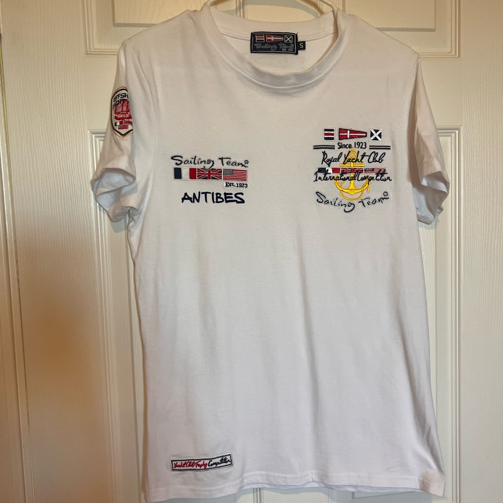 White Sailing Team T-Shirt, Antibes 🇫🇷 France